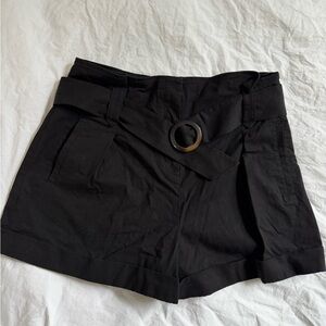 Sezane Black High Waisted Romeo Shorts